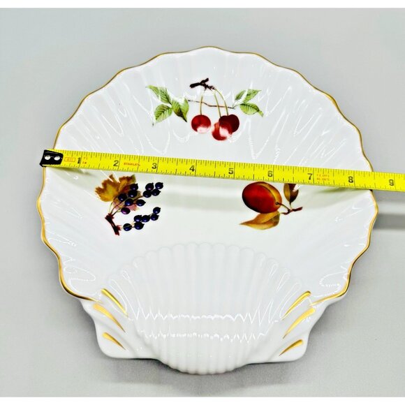 Royal Worcester Evesham Gold Scalloped Shell Dish England Vintage 8.5 inch - Picture 8 of 8